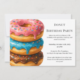 Invitación Dulce Donut Brunch | Celebración de cumpleaños