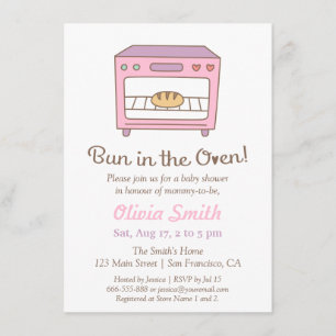 Invitación Dulce Doodle Bun en el Horno Baby Shower
