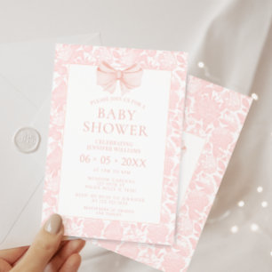 Invitación Dulce ducha bohemio pastel rosa para niña