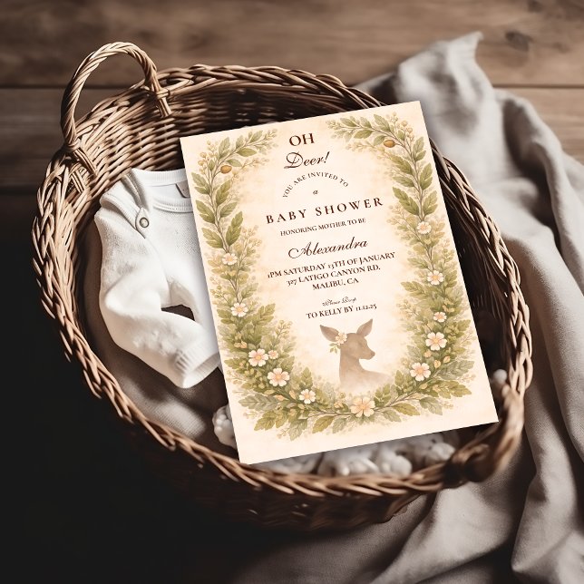 Invitación Dulce Ducha de Bebé Bosque Oh Ciervo (Subido por el creador)