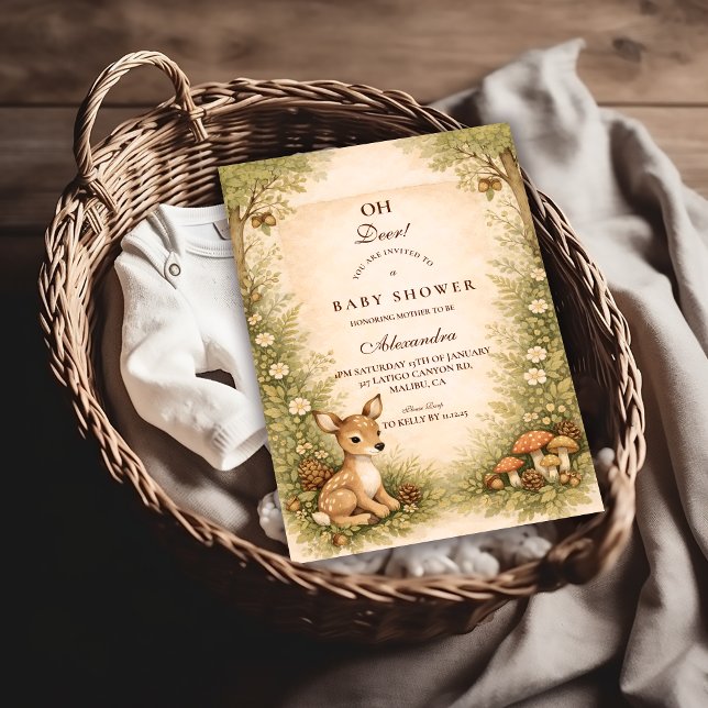 Invitación Dulce ducha de bebé Ciervo de cuento (Subido por el creador)