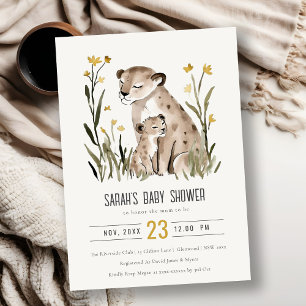 Invitación Dulce Ducha de Bebé con Mamá y Cachorro de Tigre R
