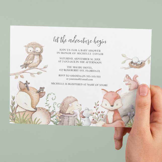 Invitación Dulce ducha de bebé de animales del bosque (Subido por el creador)
