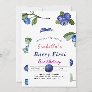 Invitación Dulce ducha de bebé de arándanos
