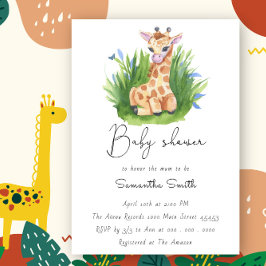 Invitación Dulce ducha de bebé de jirafa verde