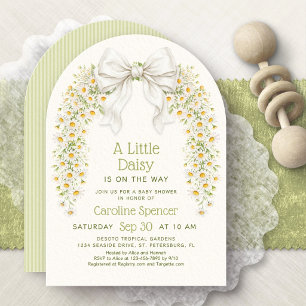 Invitación Dulce ducha de bebé de margarita silvestre