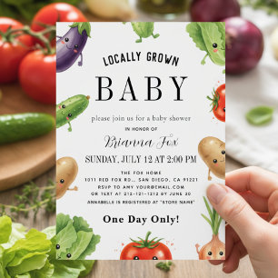 Invitación Dulce ducha de bebé de verdura cultivada localment