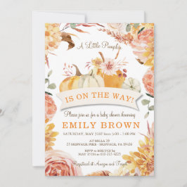 Invitación Dulce DUCHA DE BEBÉ PUMPKIN GENERO NEUTRAL Floral