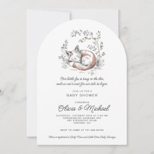 Invitación Dulce Ducha de Bebé Zorro Arqueado