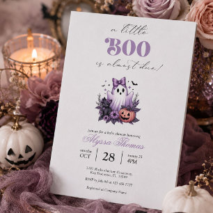 Invitación Dulce Duende Morado Fiesta de Baby Shower