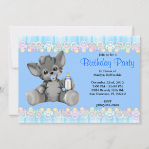 Invitación Dulce dulce bebé Tigre azul cumpleaños