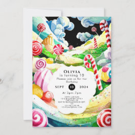 Invitación Dulce dulce Candyland Cumpleaños
