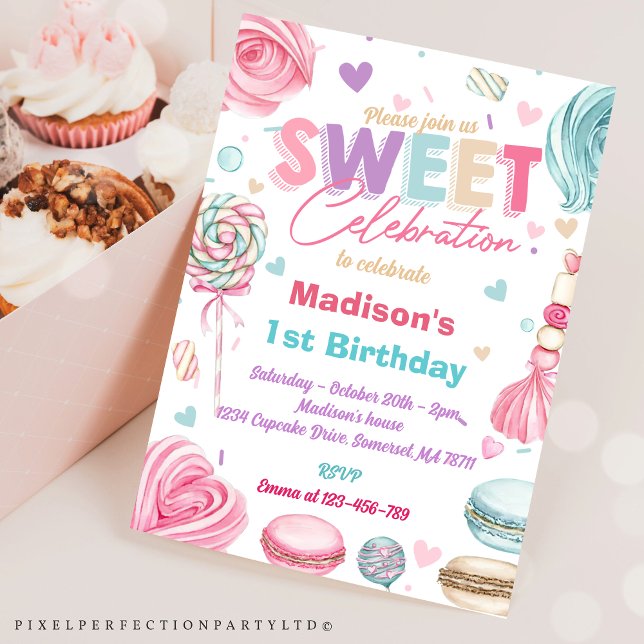 Invitación Dulce dulce de dulce celebra fiesta de cumpleaños  (Subido por el creador)