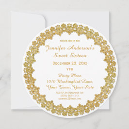 Invitación Dulce Dulce de Fiesta de Oro Rojo