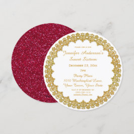 Invitación Dulce Dulce de Fiesta de Oro Rojo