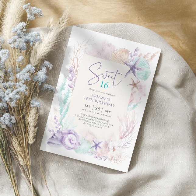 Invitación Dulce dulce de la sirena marina Ocean Under the Se (Subido por el creador)