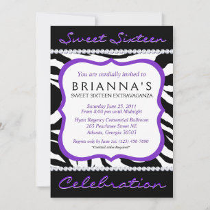 Invitación Dulce dulce dieciséis invitados
