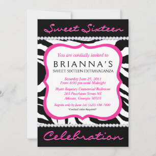 Invitación Dulce dulce dieciséis invitados