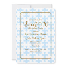 Dulce dulce dorado del rompecabezas blanco azul su