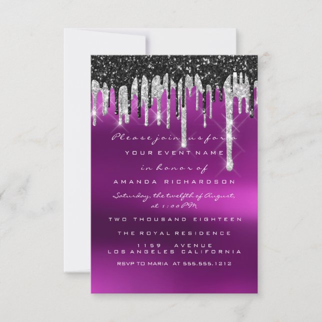 Invitación Dulce dulce dorado rosado 16º Boda (Anverso)