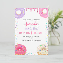 Invitación Dulce dulce lindo Donut Cumpleaños