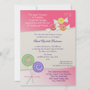 Invitación Dulce dulce murciélago Mitzvah