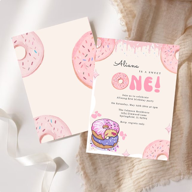 Invitación Dulce dulce Una acuarela no cumple 1 año (Subido por el creador)