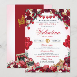 Invitación Dulce el día de San Valentín 15 Cumpleaños Quincea