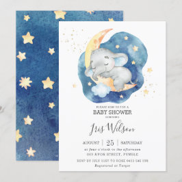 Invitación Dulce Elefante Caprichoso Brilla Estrella Baby Sho