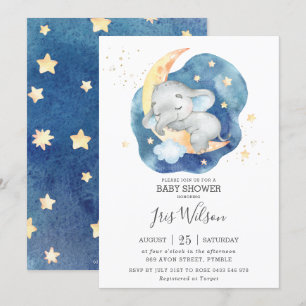 Invitación Dulce Elefante Caprichoso Brilla Estrella Baby Sho