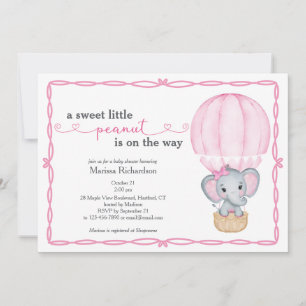 Invitación Dulce elefante de cacahuete