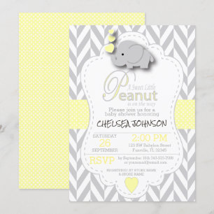Invitación Dulce elefante de cacahuete 🐘 Baby Shower