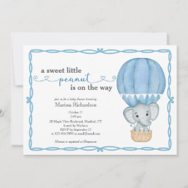 Invitación Dulce elefante de cacahuete bebé ducha