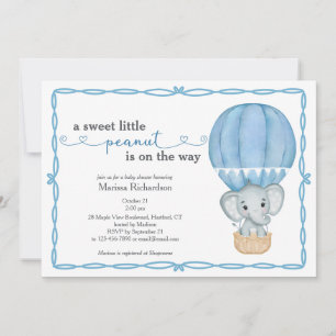 Invitación Dulce elefante de cacahuete bebé ducha