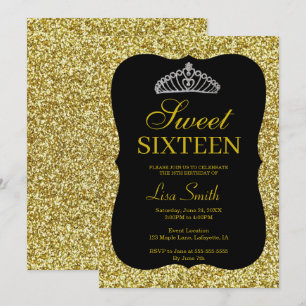 Invitación Dulce elegante elegante 16 de la tiara del