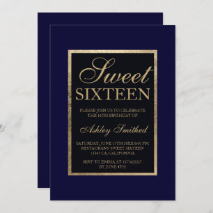 Invitación Dulce elegante elegante moderno 16 de los azules