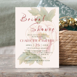 Invitación Dulce elegante Rubor Peony Rosa Bridal Ducha
