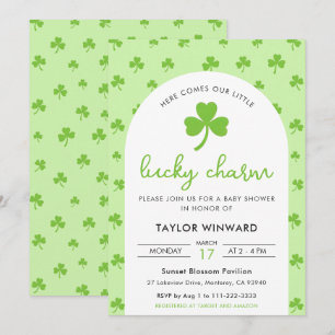 Invitación Dulce Encanto de San Patricio para Baby Shower