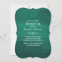 Invitación Dulce esmeralda 16. Verde moderno 16 años