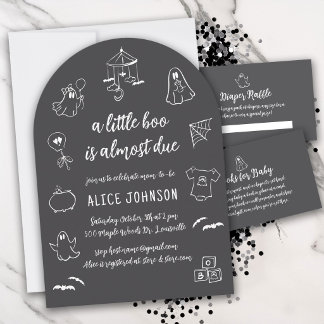 Invitación Dulce Espeluznante Un Pequeño Boo Está en Camino