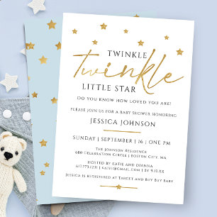 Invitación Dulce Estrella Brillante Brillante Pequeña Fiesta 