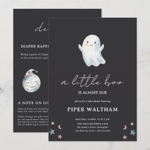 Invitación Dulce Fantasma de Doble Cara Little Boo Fiesta de 
