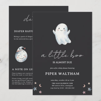 Invitación Dulce Fantasma de Doble Cara Little Boo Fiesta de 