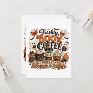 Invitación Dulce Fantasma Espeluznante Amante Del Café Hallow