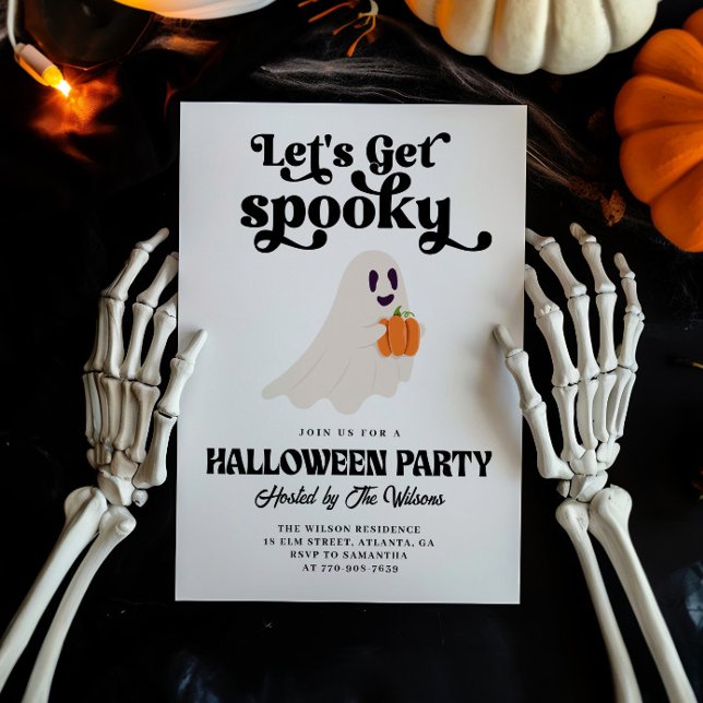 Invitación Dulce Fantasma Groovy Vamos a Asustar Halloween (Subido por el creador)