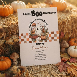 Invitación Dulce Fantasma y Calabaza Otoño Halloween Baby Sho