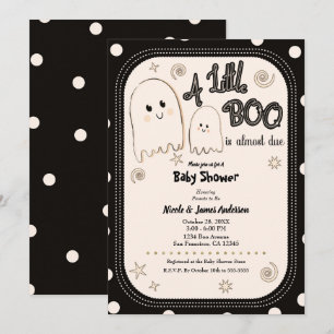 Invitación Dulce Fantasmita Baby Shower de Halloween