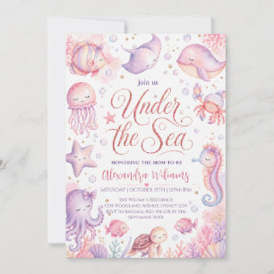 Invitación Dulce Fiesta Bajo el Mar Animales del Océano Baby 