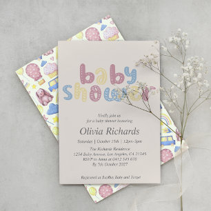 Invitación Dulce Fiesta Bohemia para Baby Shower