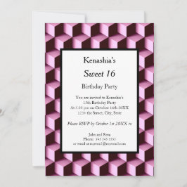 Invitación Dulce fiesta de 16 años Rosa